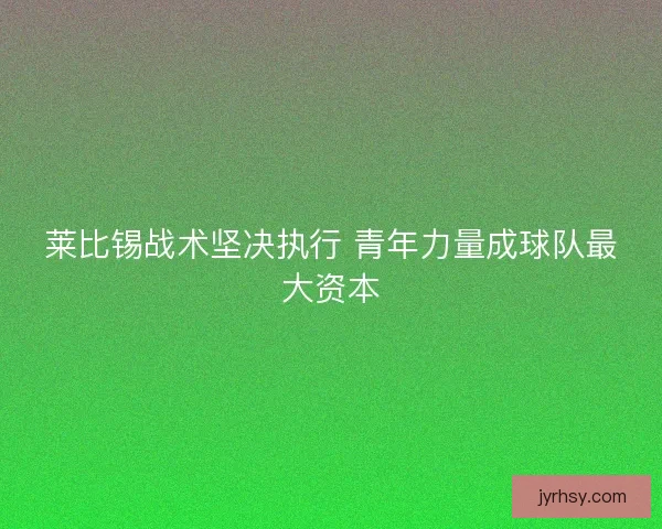 莱比锡战术坚决执行 青年力量成球队最大资本